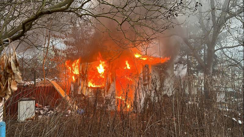 Podpalenie wielu budynków na Borówki