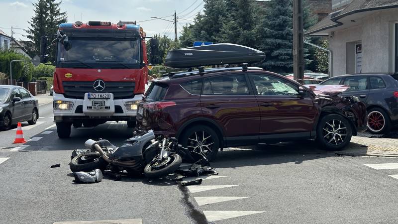 Wypadek z udziałem motocykla w Swarzędzu 