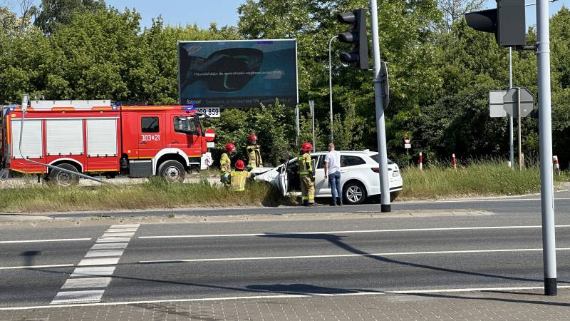 Wypadek na skrzyżowaniu ul. Poznańskiej i Kirkora